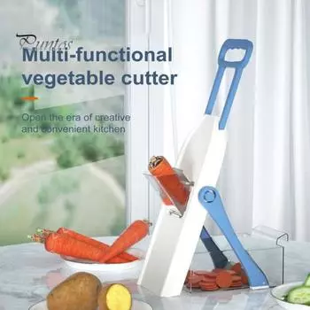 Измельчитель овощей, лезвия из нержавеющей стали, картофелерезка, легко моется, не содержит бисфенол-А, кухонный инструмент для резки овощей, регулируемый резак с контейнером зелёный