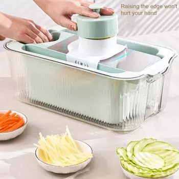 Измельчитель овощей, морковный слайсер, многофункциональная терка, двухслойная, большой емкости, дренажная корзина для картофеля