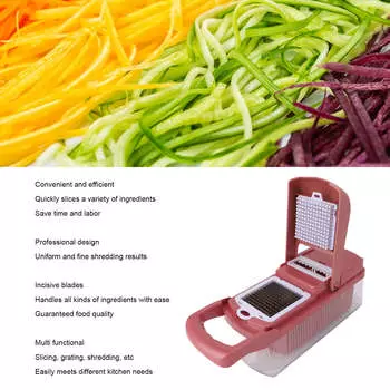 Измельчитель овощей, съемная многофункциональная терка для продуктов с контейнером для слива для огурцов, моркови, картофеля, фруктов, лука Type 1