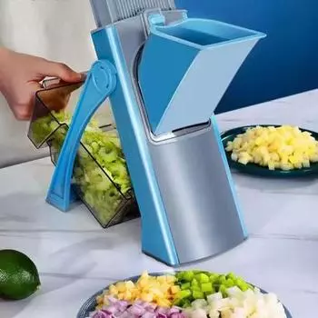 Измельчитель овощей со встроенным лезвием, кухонная ножовка из нержавеющей стали, картофелерезка с регулятором толщины, кухонные инструменты для резки зелёный