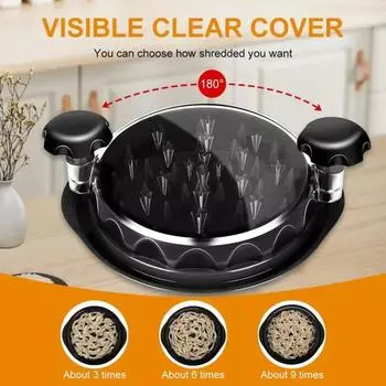 Измельчитель с видимой крышкой Большой измельчитель мяса Противоскользящая эргономичная ручка BPA красный