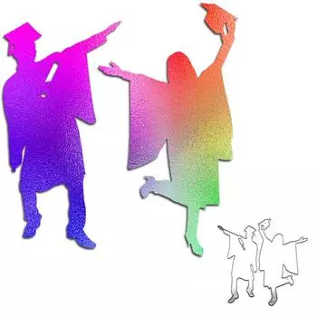 Изменен стиль дизайна докторской кепки для выпускного сезона, скрапбукинга, ремесленного штампа, 3D DIY, изготовление фестивальных карточек серебряный