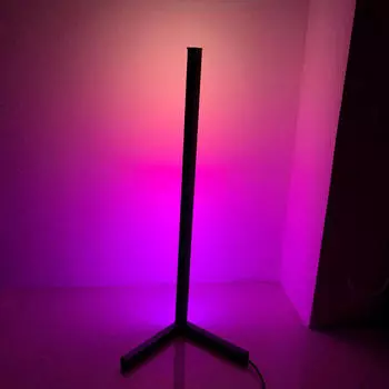 Изменение цвета RGB Настроение Освещение Металлический светодиодный настенный угловой торшер Warm Light