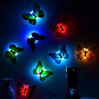 Изменение цвета Симпатичные бабочки LED Night Light Home Room Desk Wall Decor разноцветный