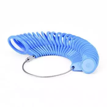 Измерьте палец, размер кольца, все размеры Великобритании, AZ, размеры США 0-13, штампованный пластик синий