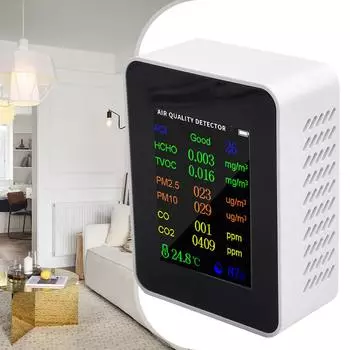 Измеритель качества воздуха 10 в 1 PM2.5 PM10 HCHO AQI Тестер температуры и влажности