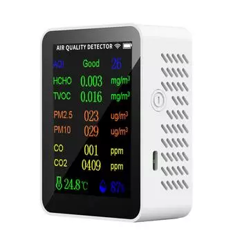 Измеритель качества воздуха WIFI 10 в 1 PM2.5 PM10 HCHO AQI тестер температуры и влажности