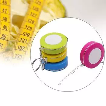 Измерительная лента Мультфильм с линейкой-брелком Выдвижная рулетка с шитьем брелка синий