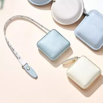 Измерительная лента, выдвижная, мягкая, точная, стандартная, метрическая, мини-рулетка, инструмент для шитья одежды, инструмент для дома Round светло-синий