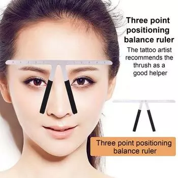 Измерительная линейка для бровей из нержавеющей стали, штангенциркуль золотого сечения для бровей, 3-точечная измерительная линейка, направляющая для микроблейдинга бровей, измерительный инструмент 1pc