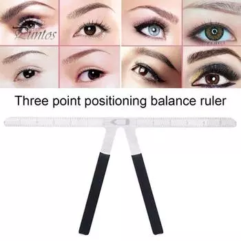 Измерительная линейка для бровей из нержавеющей стали, штангенциркуль золотого сечения для бровей, 3-точечная измерительная линейка, направляющая для микроблейдинга бровей, измерительный инструмент 1pc