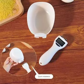 Измерительная ложка для корма для домашних животных, электронная мерная чашка для еды для собак и кошек, цифровые весы для ложек, кухонные весы для еды со светодиодным дисплеем белый