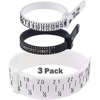 Измерительное устройство для ювелирных изделий, состоящее из трех частей. Инструмент для измерения браслетов из полиуретана для измерения размеров колец в США, Великобритании и Великобритании. 3pcs