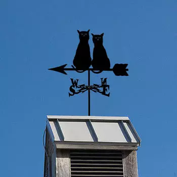 Измерительный инструмент для флюгера Прочный, Открытый садовый художественный декор Животный орнамент Металлический кот, Флюгер