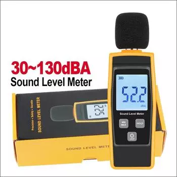Измерительный прибор для измерения шума дБ 30~130 дБ Мини-измерители уровня звука Цифровой децибел-метр оранжевый