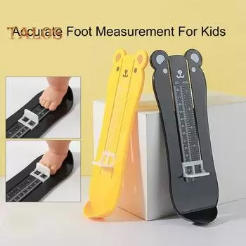 Измерительный прибор для ног с изображением медведя для младенцев, детей и взрослых, измеритель длины стопы, линейка для измерения обуви, домашний измеритель стопы, точная таблица измерений чёрный