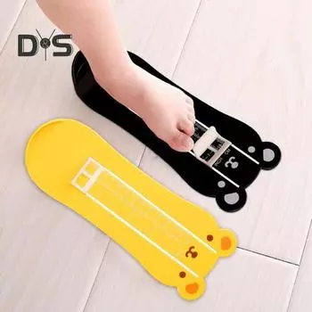 Измерительный прибор для ног с изображением медведя для младенцев, детей и взрослых, измеритель длины стопы, линейка для измерения обуви, домашний измеритель стопы, точная таблица измерений чёрный