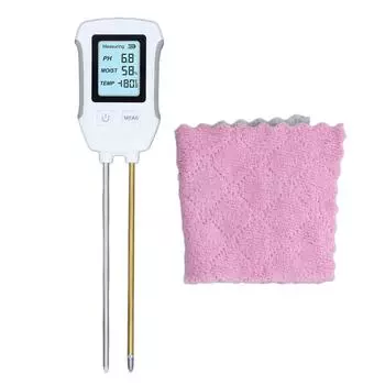 Измеритель почвы 3 в 1, высокоточный тестер pH, температуры, влажности, с двумя зондами и ЖК-экраном для Pott