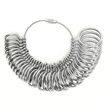 Измеритель размера кольца из металла, измерительный прибор для измерения размера кольца и пальца, ювелирный инструмент, аксессуар(Размер l UE