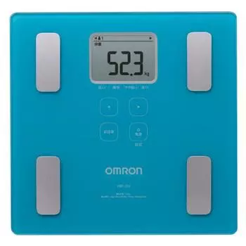 Измеритель состава тела Omron Weight Body Composition Meter Body Scan Blue HBF-214-B Тонкий корпус толщиной 28 мм Дисплей с крупным шрифтом