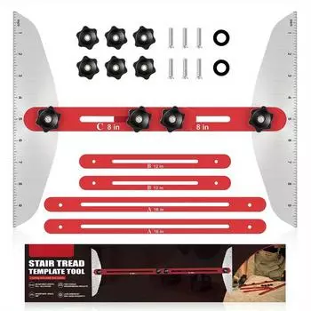 Измеритель ступеней лестницы, шаблон-инструмент для изготовления ступеней лестницы, измеритель ступеней лестницы и полки, идеальный шаблон для лестницы и измерительный инструмент для резки идеальных лестниц,