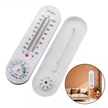 Измеритель температуры и влажности в помещении, измеритель температуры и влажности с замороженным указателем для разведения и посадки растений, длинный настенный гигрометр-термометр