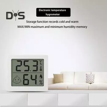 Измеритель температуры Высокоточный цифровой дисплей Многофункциональный мониторинг температуры и влажности Интеллектуальный измеритель температуры Гигрометр Датчик Товары для дома белый