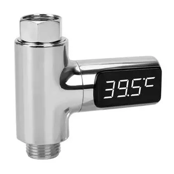 Измеритель температуры воды, ЖК-дисплей, цифровой датчик безопасности для домашнего душа, ванной комнаты, самогенерирующийся детектор температуры серебряный
