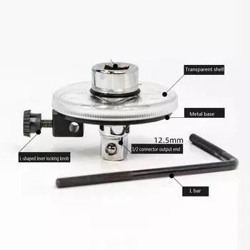 Измеритель угла крутящего момента 1/2 дюйма для прецизионных углов затяжки, инструмент для измерения угла поворота колеса на 360 градусов