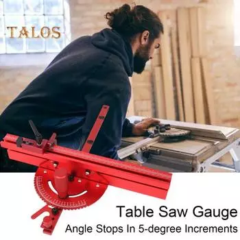 Измеритель угла резки для настольной пилы, прочная конструкция, многоцелевой, из алюминиевого сплава, универсальный, прецизионный, с 27 угловыми упорами красный