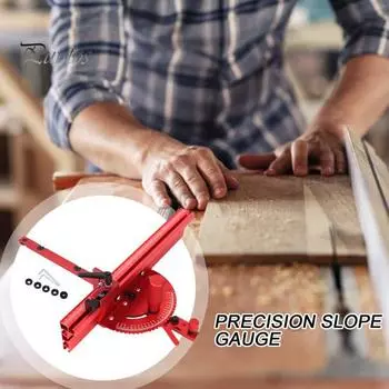 Измеритель угла резки для настольной пилы, прочная конструкция, многоцелевой, из алюминиевого сплава, универсальный, прецизионный, с 27 угловыми упорами красный