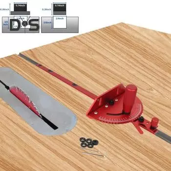 Измеритель угла резки для настольной пилы, прочная конструкция, многоцелевой, из алюминиевого сплава, универсальный, прецизионный, с 27 угловыми упорами красный