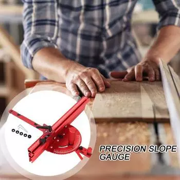 Измеритель угла резки Yousheng для настольной пилы, прочная конструкция, многоцелевой, из алюминиевого сплава, универсальный, прецизионный, с 27 угловыми упорами красный