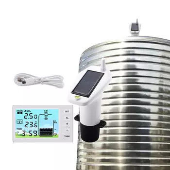 Измеритель уровня глубины резервуара для воды с экраном 4,3 дюйма, водонепроницаемый IP65, функция времени