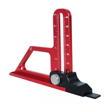 Измеритель высоты настольной пилы из алюминиевого сплава от 0 до 60 мм 45° Многофункциональный деревообрабатывающий инструмент Установочный шаблон D