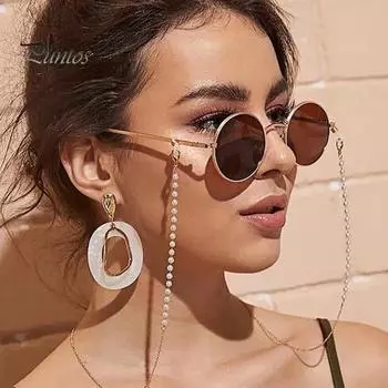 Износостойкая цепочка для очков из искусственного жемчуга, сплав, легкая цепочка для солнцезащитных очков, стеклянные аксессуары золотистый