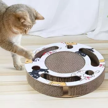 Износостойкая доска для когтей для кошек, вращающийся мяч, игрушка для кошек, доска для игры с мячом, заточка когтей Style 2
