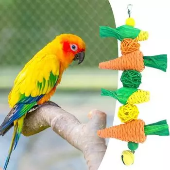 Износостойкая игрушка для птиц, устойчивая к укусам, полезная игрушка для попугая в форме морковки B