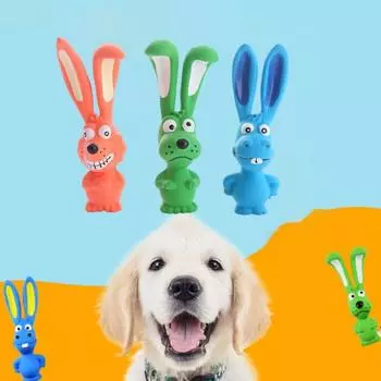 Износостойкая игрушка для собак, издающая звук, устойчивая к укусам, жевательная игрушка для собак, пищащая игрушка для щенков для чистки зубов оранжевый