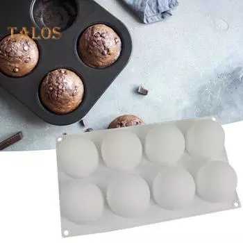 Износостойкая многоразовая форма для торта с 8 полостями, шикарная круглая силиконовая форма для выпечки «сделай сам», принадлежности для вечеринок белый