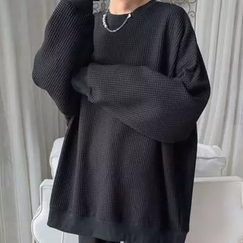 Износостойкая мужская толстовка, свободные легкие осенне-весенние мужские мешковатые пуловеры, топы M серый