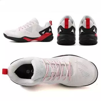 Износостойкая нескользящая резиновая дышащая тренировочная обувь для соревнований Теннисная обувь 39 белый