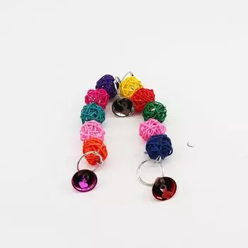 Износостойкая, ручная работа, привлекательная подставка для жердочки для птиц, жевательные игрушки для птиц, ротанговый мяч для укусов C