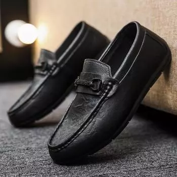 Износостойкие деловые летние черные мужские мокасины ручной работы с одной педалью, шапочка-бини, маленькие кожаные туфли, дышащие, повседневные, для работы 43