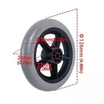Износостойкие колеса для тележки для покупок, противоскользящие колеса для дорожной тележки, аксессуары для инвалидной коляски 04