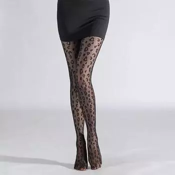 Износостойкие колготки с леопардовым принтом, женские колготки с ретро-узором, женские изящные леггинсы, женские высокоэластичные шелковые чулки one size цветной печати леопарда