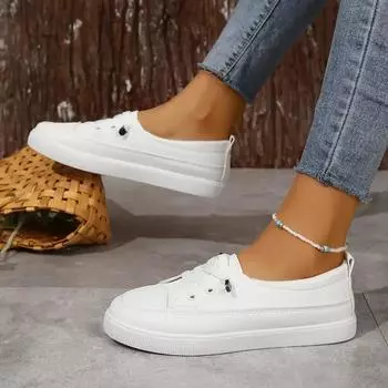 Износостойкие, легкие, дышащие однотонные кроссовки на плоской подошве, удобные повседневные кроссовки Zapatillas Deportivas Mujer 35