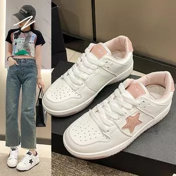 Износостойкие, модные, супермягкие, повседневные, универсальные, оригинальный стиль, модные звезды, летние модные скейт-туфли для детей 35 серебряный