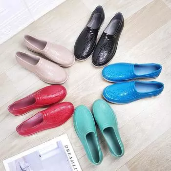 Износостойкие нескользящие резиновые сапоги с низкой трубкой, женские резиновые сапоги, женская рабочая водонепроницаемая обувь для взрослых 36