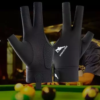 Износостойкие открытые перчатки с тремя пальцами, антипотные перчатки для бильярда с тремя пальцами, женские перчатки с тремя пальцами blue-left